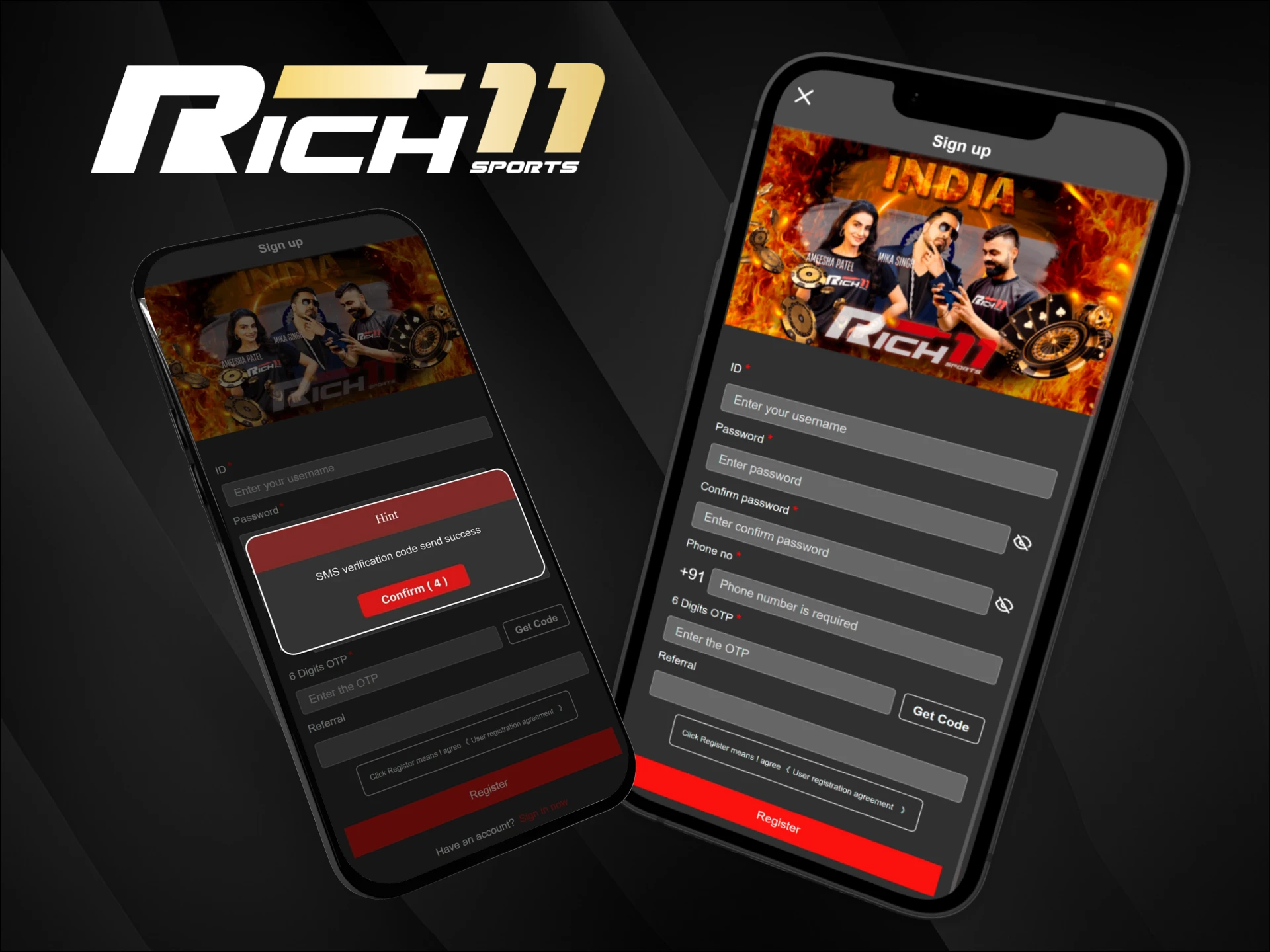 Register a new Rich11 account through the mobile app in just a couple of minutes.