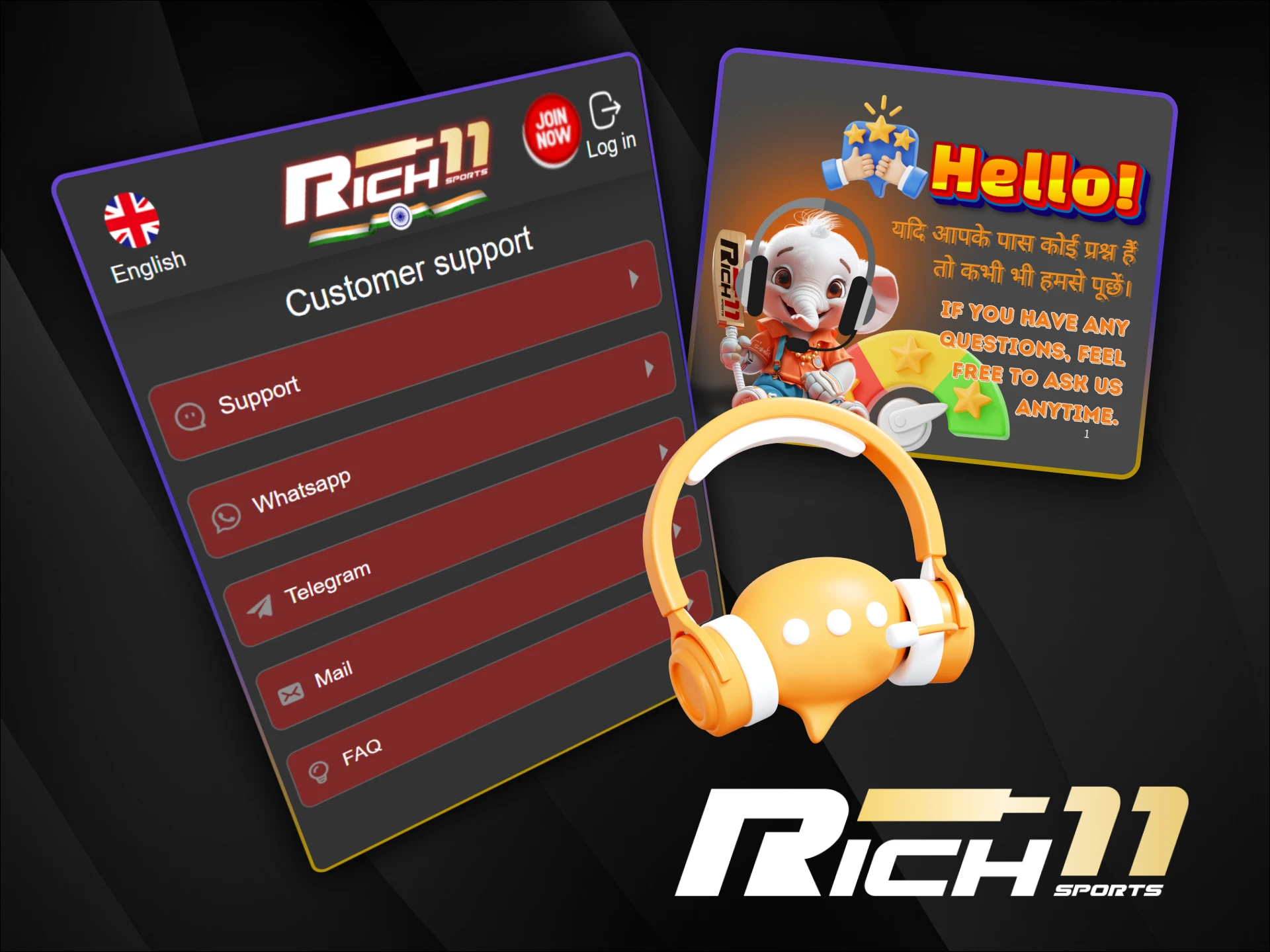 Contact Rich11 customer support anytime via chat or email for quick assistance.