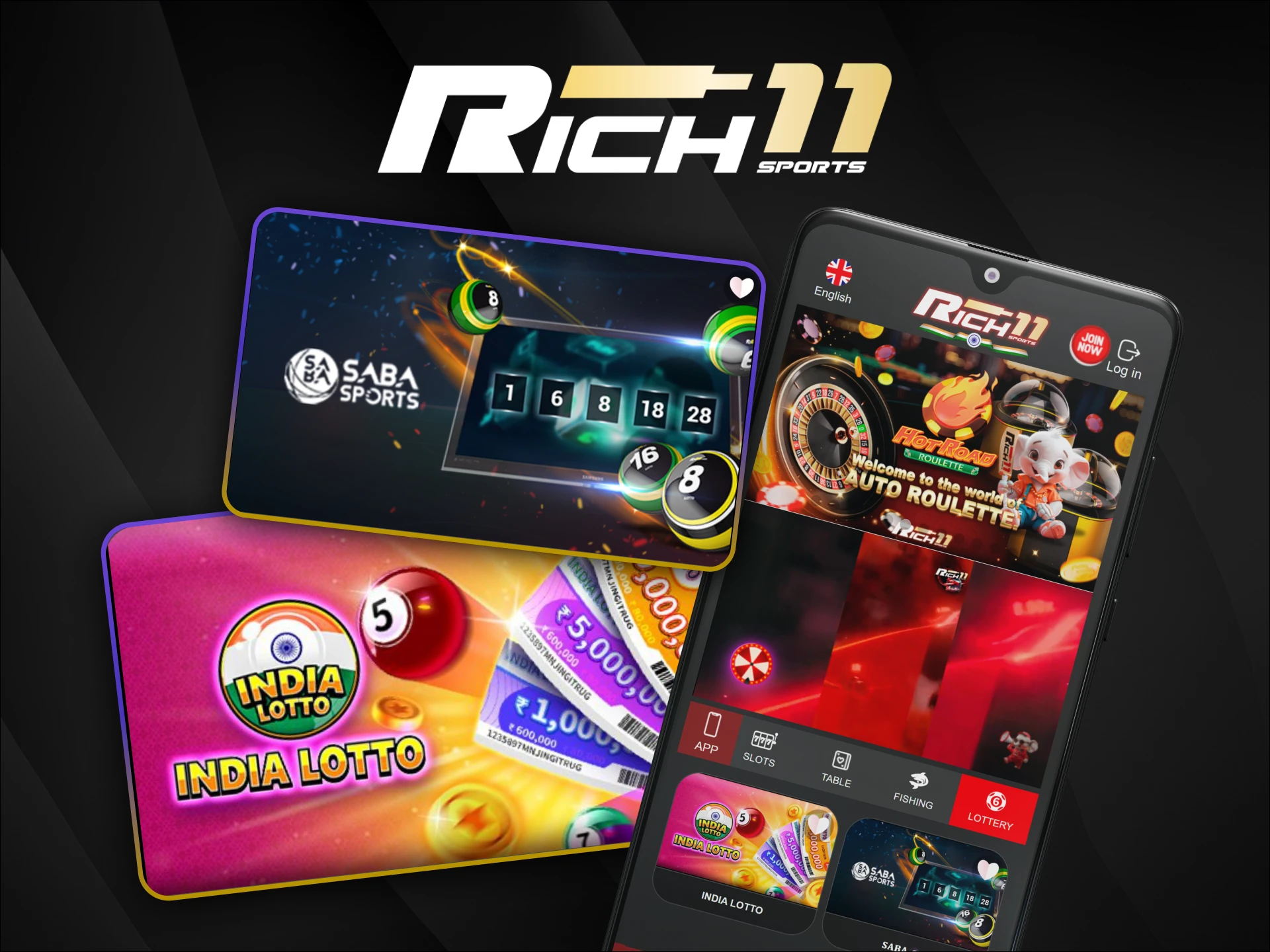 Play instant lotteries, bingo, and wheel of fortune in the Rich11 lottery section with quick results and easy rules.