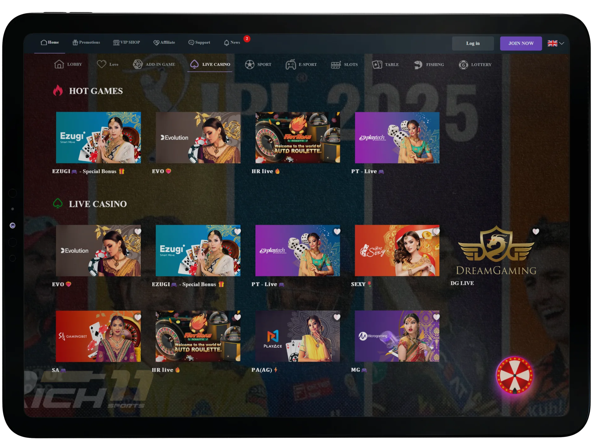 Play popular slots and live games at the official Rich11 casino.
